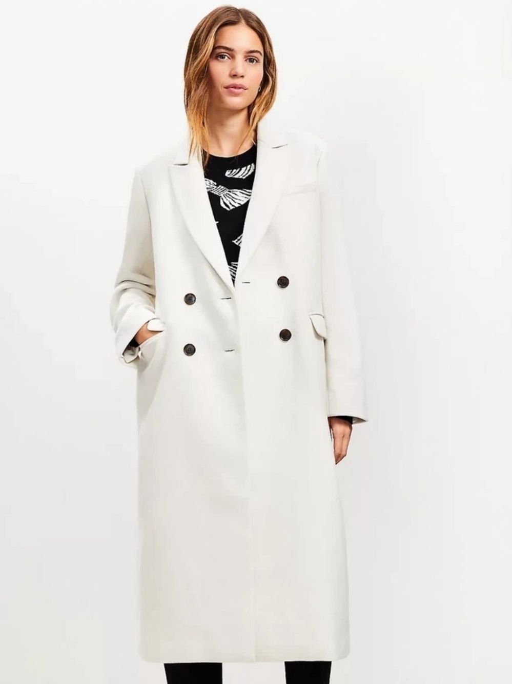 Nwt LOFT ON WHISPER WHITE DOUBLE BREASTED COAT SZ XXLP